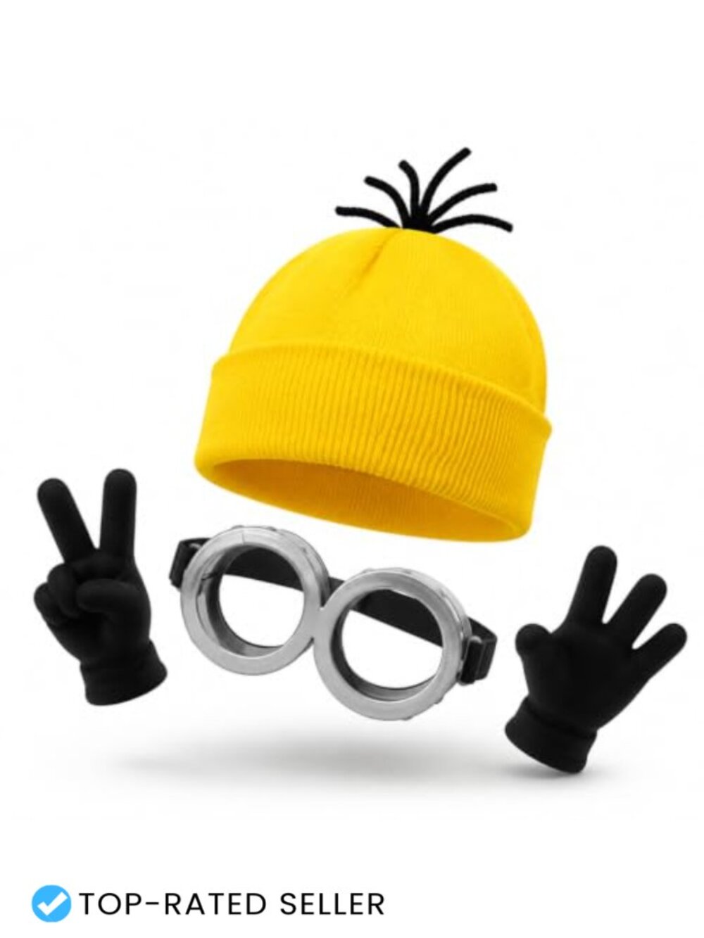 Halloween Costume Accessory Set Knit Beanie Goggles Gloves Cosplay Party